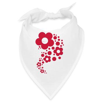Blumen - Muster - Bandana - Weiß - Vorne