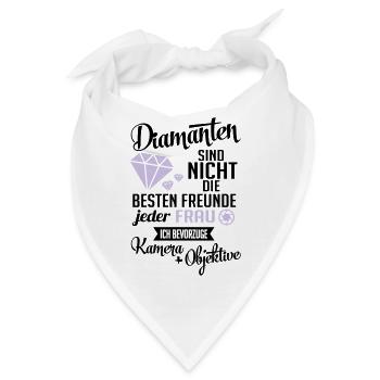 Fotografin: Diamanten? ich will Kamera & Objektive - Bandana - Weiß - Vorne