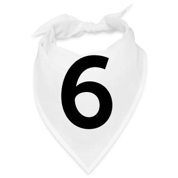 Sport Zahl 6 Sechs - Bandana - Weiß - Vorne