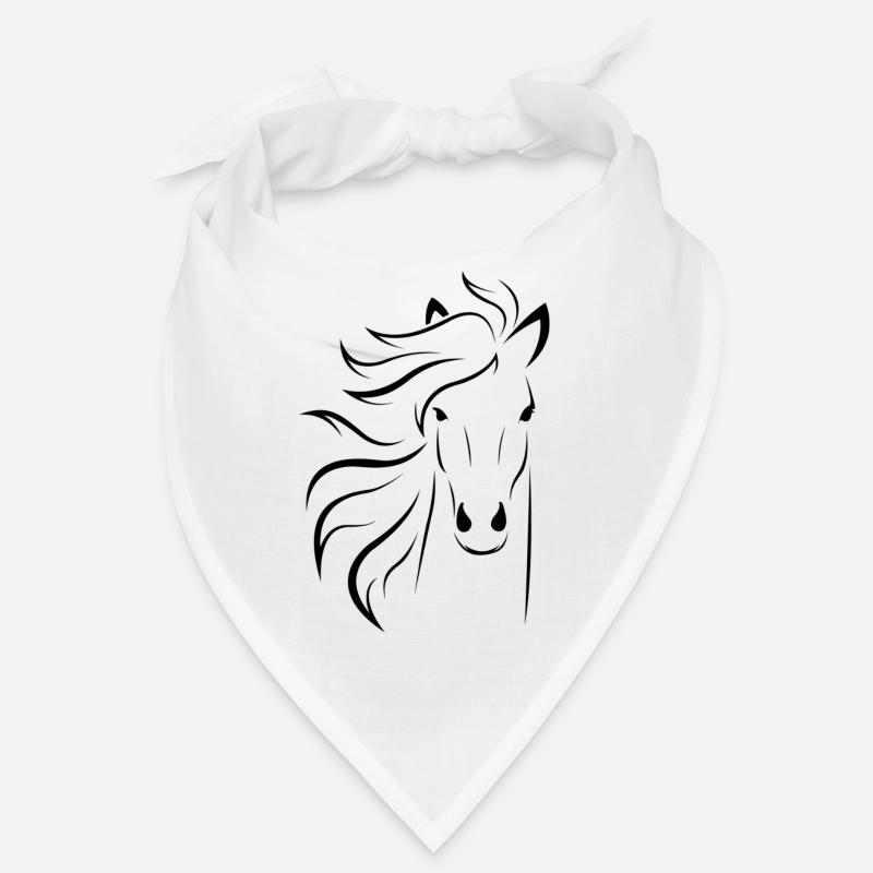 Pferd - Bandana - Weiß