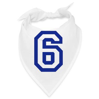 6 - Nummer - Bandana - Weiß - Vorne
