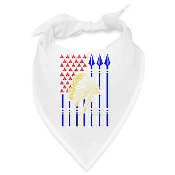 USA Amerikanischer Ureinwohner mit Flagge - Bandana - Weiß - Vorne