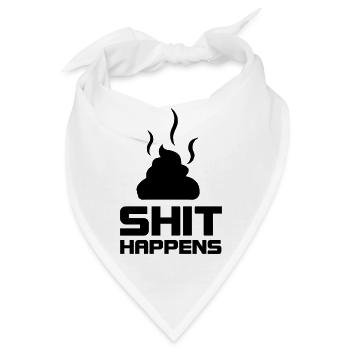 shit happens - Bandana - Weiß - Vorne