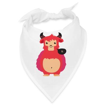 lustiges Monster für Kinder - Bandana - Weiß - Vorne