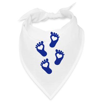Baby Füße - Bandana - Weiß - Vorne