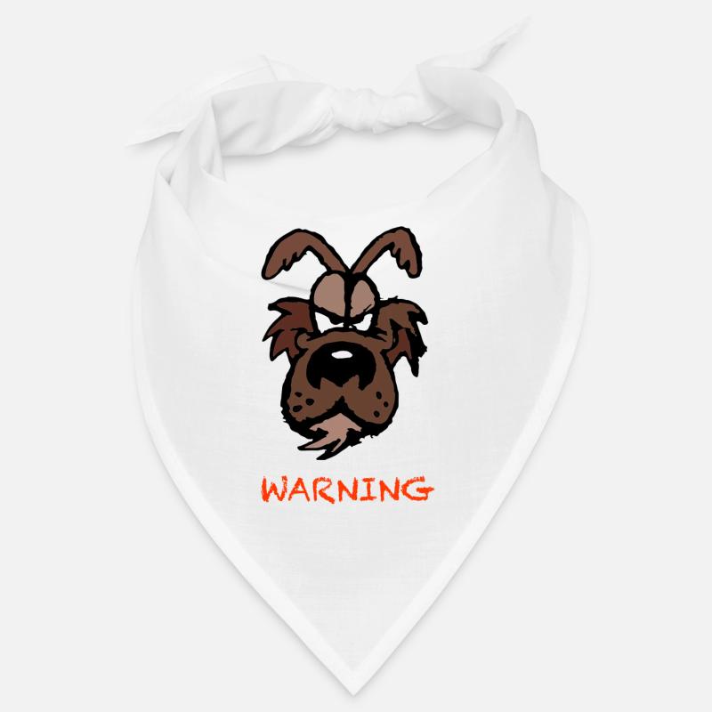 Warning dog - Bandana - blanc