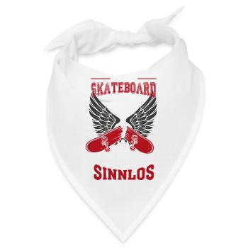 Skateboard broken Leben sinnlos Geschenk - Bandana - Weiß - Vorne