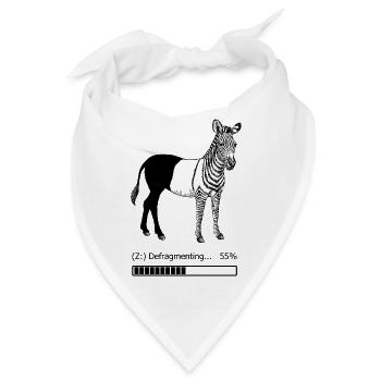 Defragmentiertes Zebra - Bandana - Weiß - Vorne