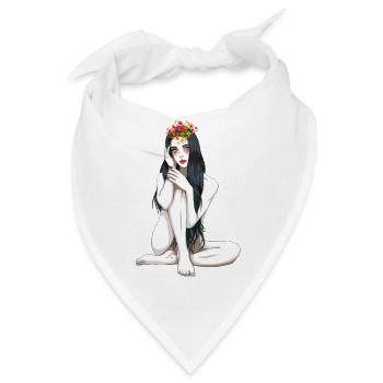 Blumenkind Fantasy sexy Girl nackte Frau Elfe - Bandana - Weiß - Vorne