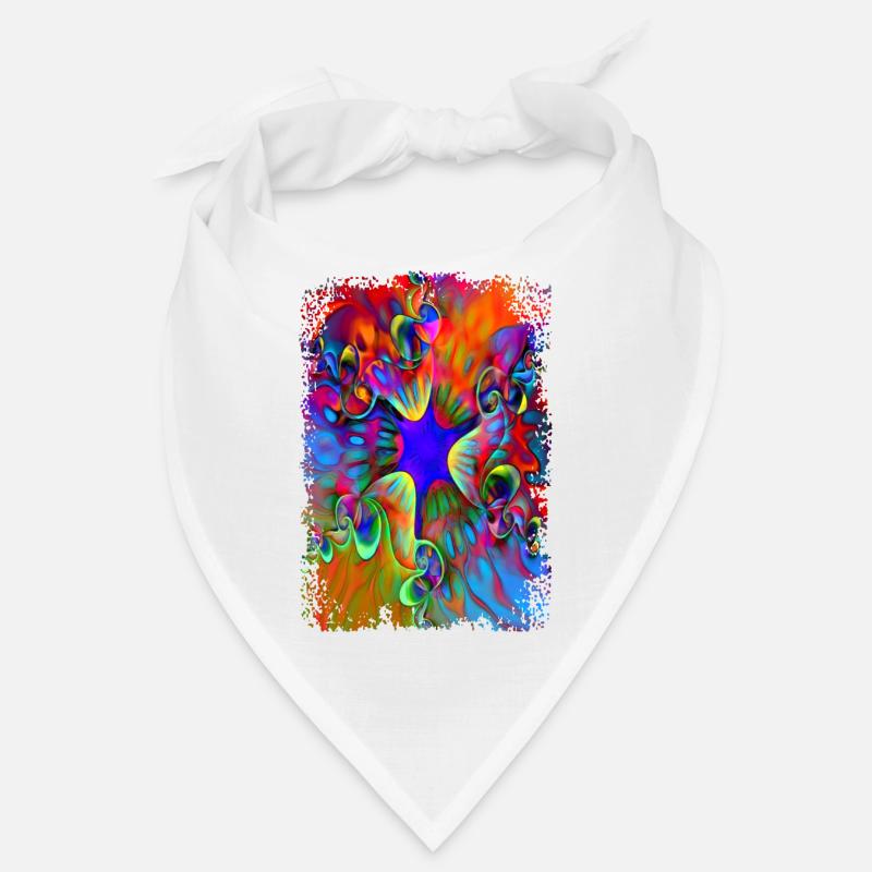 psychedelic power flower - Bandana - Weiß