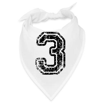 3 - Nummer - Bandana - Weiß - Vorne