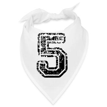 5 - Nummer - Bandana - Weiß - Vorne