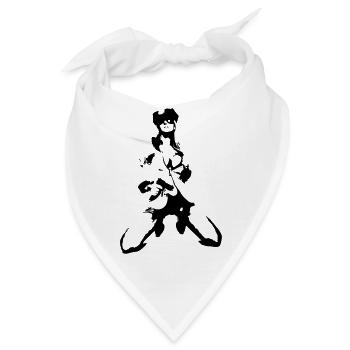 Frau mit Waffe - Bandana - Weiß - Vorne