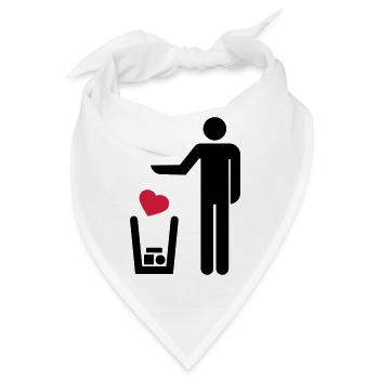 herz liebe verliebt ungluecklich muelleimer muell - Bandana - Weiß - Vorne