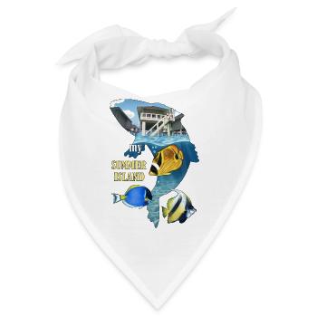Sommerinsel Wasser Villa Cartoon Illustration - Bandana - Weiß - Vorne