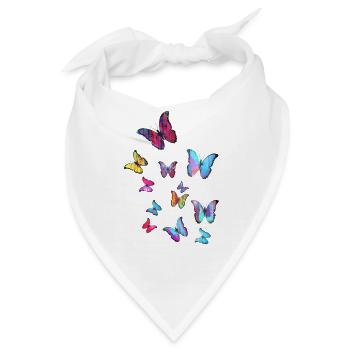 Falter, bunter Schmetterling, butterfly, schwarm - Bandana - Weiß - Vorne