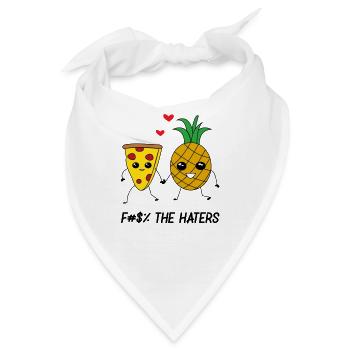 Pizza Hawaii / Fuck the Haters - Bandana - Weiß - Vorne