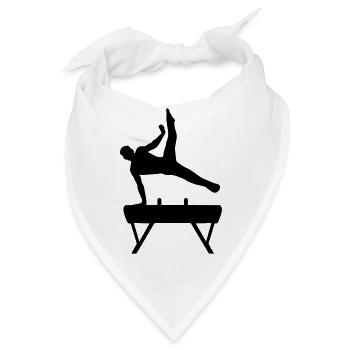 Turner am Seitpferd, Turnen - Bandana - Weiß - Vorne
