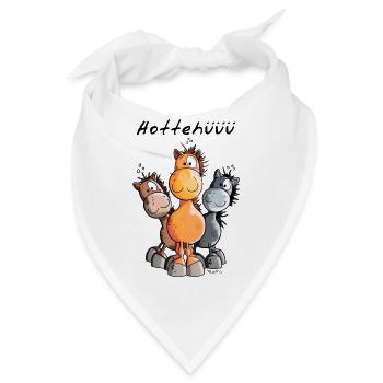 Hottehüüü Pferdchen Trio - Fuchs - Rappe - Brauner - Bandana - Weiß - Vorne