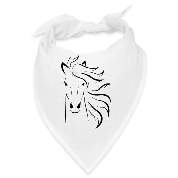 Pferdekopf - Bandana - Weiß - Vorne