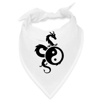 yin yang - Bandana - Weiß - Vorne
