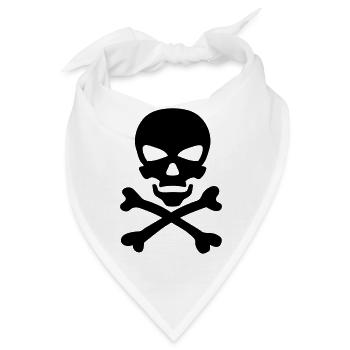 Todeskopf ikone os kreuzt - Bandana - Weiß - Vorne