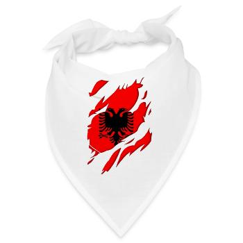 Albanien Flagge zerrissenes Motiv - Bandana - Weiß - Vorne