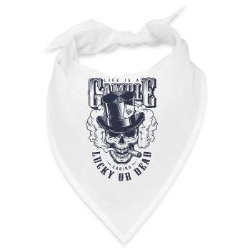 Schädel Casino - Bandana - Weiß - Vorne