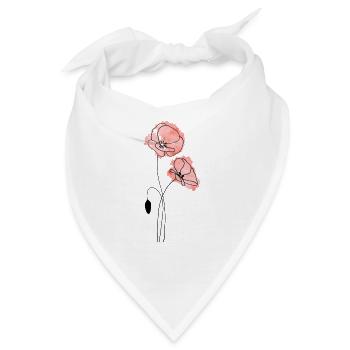 Mohnblume - Bandana - Weiß - Vorne
