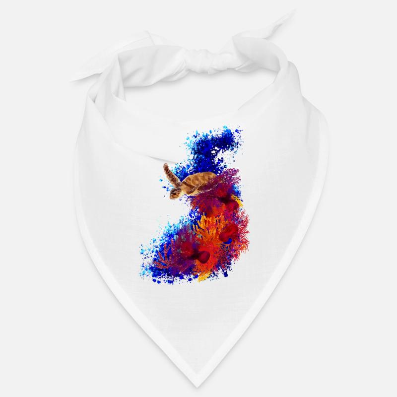 Tortue dans une mer de corail Bandana