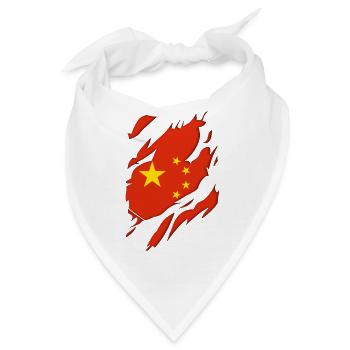 China Flagge zerrissenes Motiv - Bandana - Weiß - Vorne