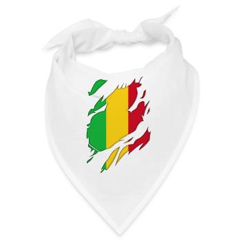 Mali Flagge zerrissenes Motiv - Bandana - Weiß - Vorne