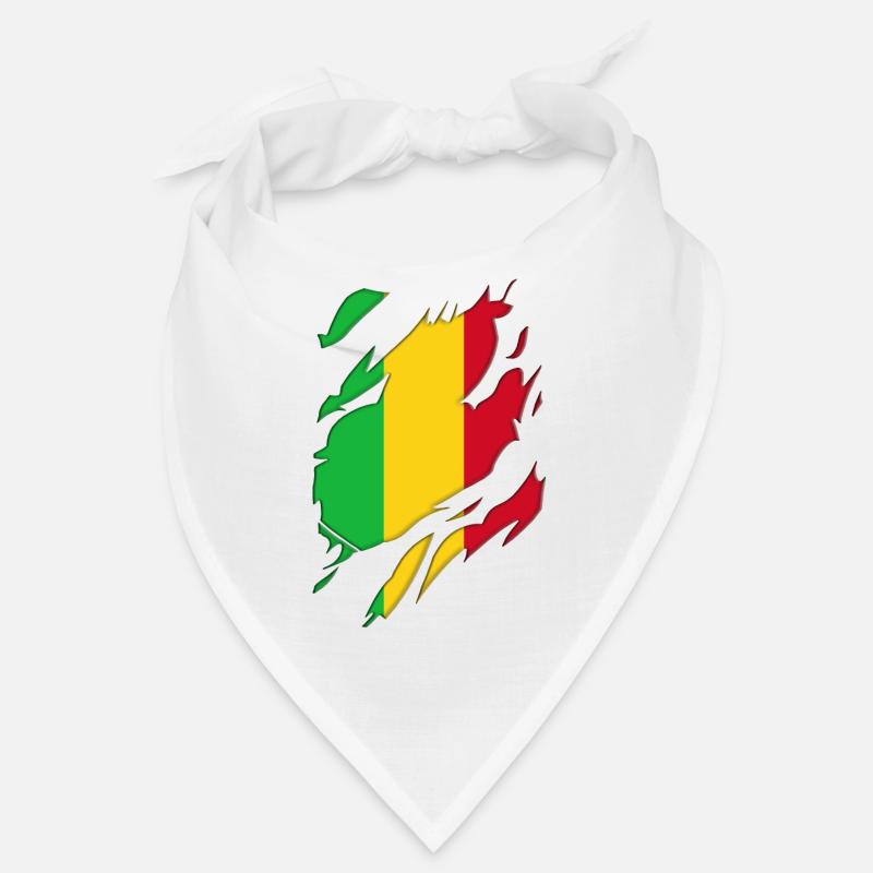 Motif déchiré du drapeau du Mali - Bandana - blanc