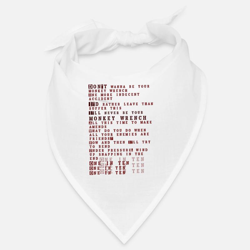 Foo fighters lyrics - monkey wrench - Bandana - Weiß
