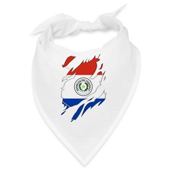 Paraguay Flagge zerrissenes Motiv - Bandana - Weiß - Vorne