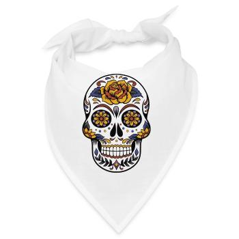 mexikanische Totenkopf - Bandana - Weiß - Vorne