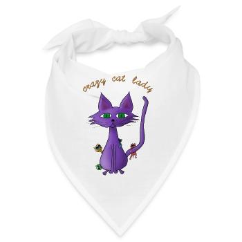 crazy cat lady - Bandana - Weiß - Vorne