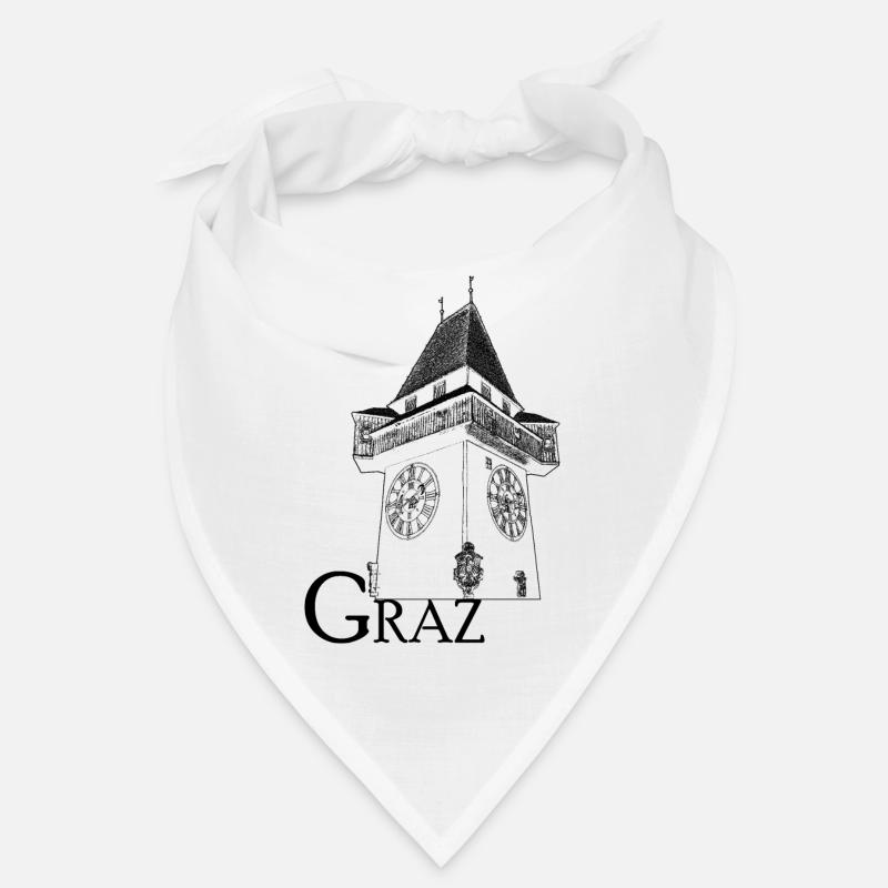 Clock Tower Graz black Bandana