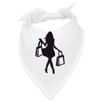 Shoppende Frau - Bandana - Weiß - Vorne
