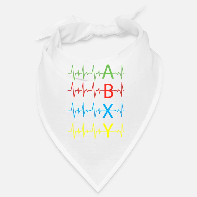 Farbenfroher Herzschlag Gaming A B X Y Controller Bandana