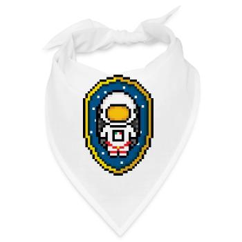 Astronaut Badge (Pixel art/Space-Badge) - Bandana - Weiß - Vorne