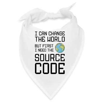 I Can Change The World But First I Need The Source - Bandana - Weiß - Vorne
