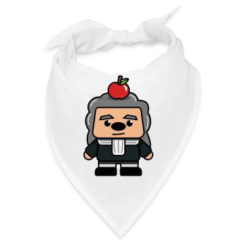 Isaac Newton mit Apfel auf dem Kopf - Bandana - Weiß - Vorne