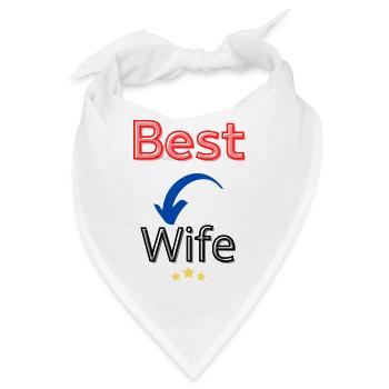 Beste Ehefrau / Beste Frau - Bandana - Weiß - Vorne