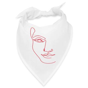 Line Art Weibliche Silhouette Weibliche Gesichter - Bandana - Weiß - Vorne