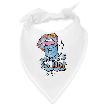 Heißer Mund mit Eis - Bandana - Weiß - Vorne