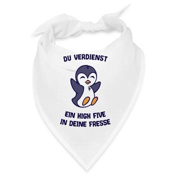 Vogel Tier Humorvoll Pinguin Statement Arktis - Bandana - Weiß - Vorne