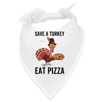 Sparen Sie einen Truthahn essen Pizza - Bandana - Weiß - Vorne