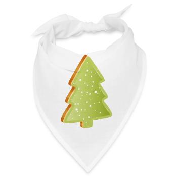 Tannenbaum Plätzchen mit grünen Zuckerguss - Bandana - Weiß - Vorne