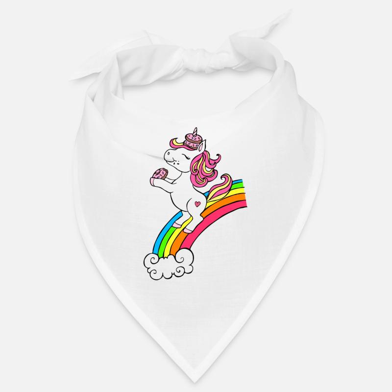 Einhorn mit Donuts und Regenbogen Bandana